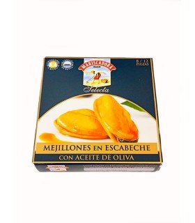 Mejillones medianos fritos en escabeche Mariscadora Selecta (8-12 uds) 110 g